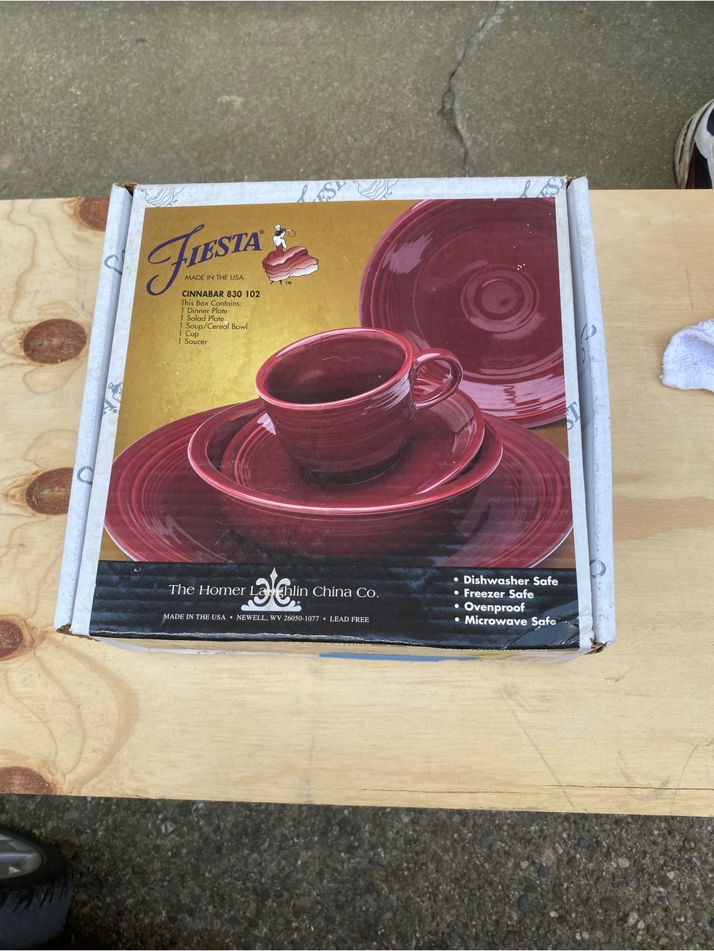 Fiesta Fiestaware Homer Laughlin 5 Pc Place Setting Cinnabar (retired)